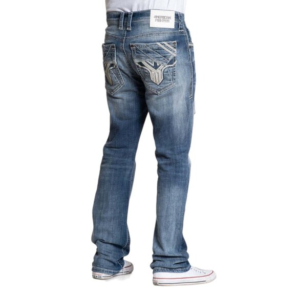 American Fighter Men's Denim jean skinny Fit Striker Volley - Picture 3 of 5